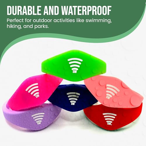 Image of Kids ID Bracelet - Fitted NFC Safety Wristband, Slip-On Child ID Band for Emergency Contact Info, Waterproof Silicone, Not GPS, Wear on Wrist or Ankle, Ideal for Theme Parks, Travel & Beaches