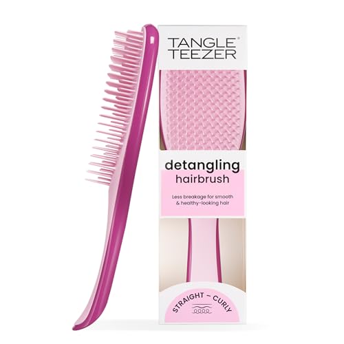 Tangle Teezer Ultimate Detangler - Districa i capelli bagnati e asciutti - Anti-rottura e scioglinodi. Design con setole a doppio livello - Spazzola adatta a tutti i tipi di capelli - Lampone rosso