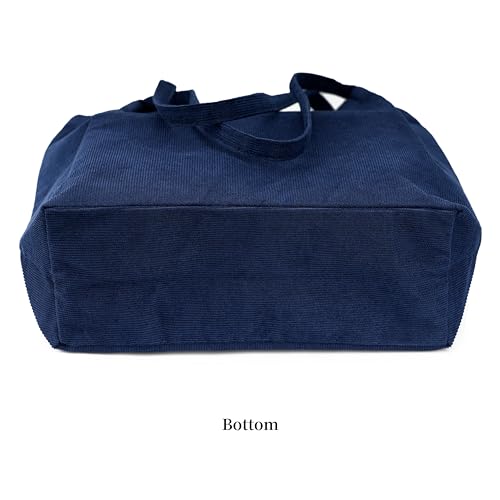 Image of Corduroy Tote Bag Cute Tote Bags for Women Shoulder Bag with Inner Pocket for Work Beach Travel and Shopping Grocery