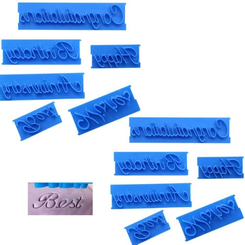 12Pcs Cake Words Stamp Set