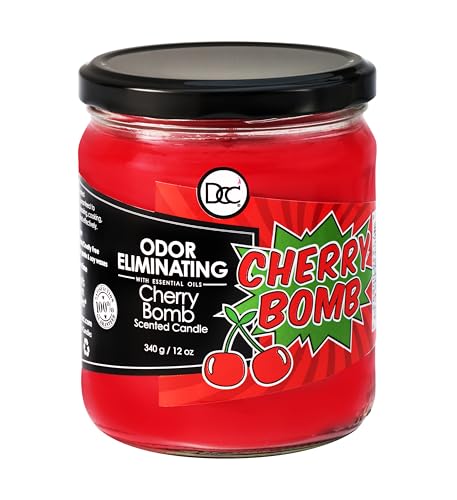 Cherry Bomb Odor Eliminating Highly Fragranced Candle - Eliminates 95% of Pet, Smoke, Food, and...