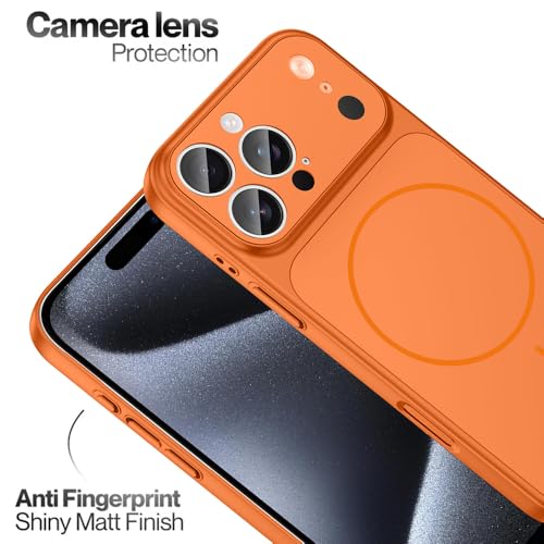 Image of SHINESTAR Converter Case for iPhone 15 Pro | Premium Protective Mag-Safe Cover | iPhone 17 Pro / 17 Pro Max Series Style Design | in-Built Camera Guard | Wireless Charging Compatible - Orange