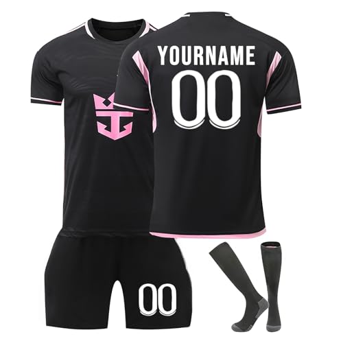 Miami Football Kits for Kids and Adult, Personalised Football Shirt with Your Name Number,Customized Shirts Shorts and Socks Set, Gifts for Boys Men