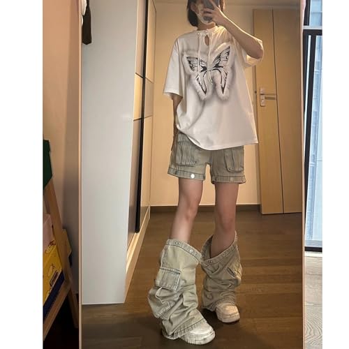 Y2K Women's Fashion Retro Multi-Pocket Washable Detachable Workwear Jeans Gothic Pants4