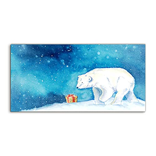 Art acrylique ours blanc 100x50cm impression photo premium