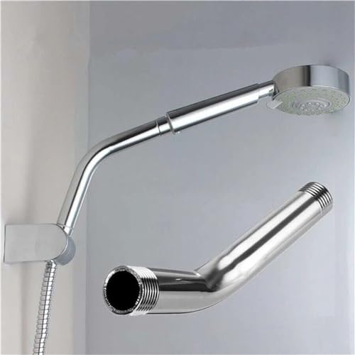 Michear Tubo flessibile curvo in acciaio inox universale extra per soffione doccia e braccio di estensione per vasca da bagno