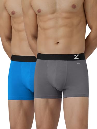 Image of XYXX Men's Aero Super Combed Cotton Regular Fit Solid Antimicrobial Trunks with No Marks Waistband (Pack of 2)