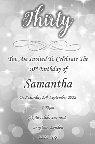 Bespoke Candy Delights 100 Beautiful Personalised Mens - Womens Birthday Party Invite - Invitations For Any Age 18th 21st 30th 40th 50th 60th 70th 80th 90th BD99