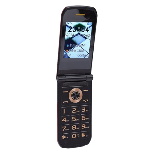 PUSOKEI Teléfono Móvil con Tapa para Personas Mayores 4G, Teléfono Móvil con Tapa Ruidosa y Botones Grandes con Pantalla de 2,4 Pulgadas, Batería de 4800 MAh, Memoria de 64 MB + 1 (Rojo)