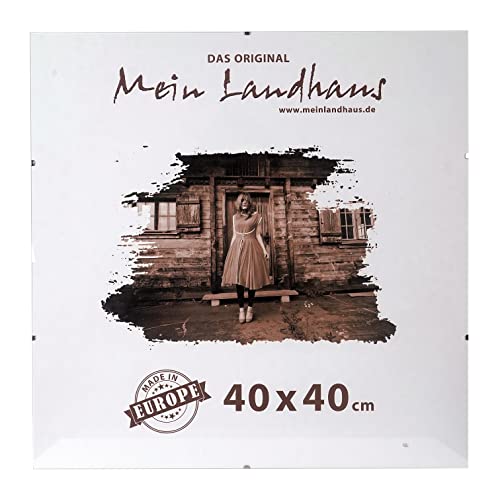 Mein Landhaus Marco de fotos, marco sin bordes, marco de certificados, vidrio normal, sin marco, soporte de imagen sin marco (40 x 40 cm)