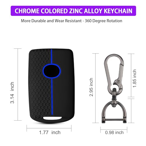 Image of QBUC 2PCS for Mazda Silicone Rubber Key Fob Cover with Keychain (4 Buttons)