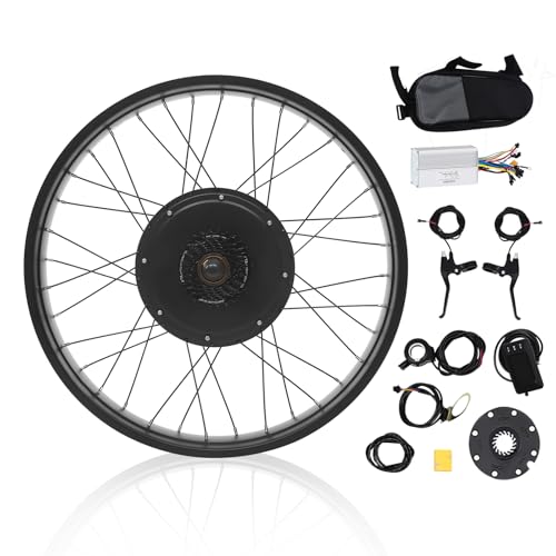 JAYGOVAN 26" Electric Bike Conversion Kit, 48V 1000W Front/Rear Wheel