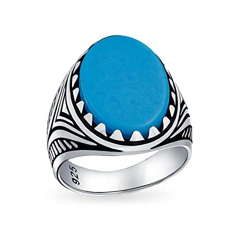 Men's Animal Wolf Claw Turquoise Ring Cover