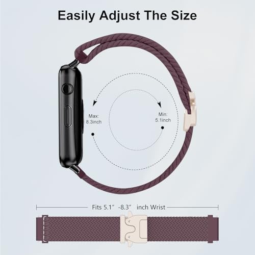 Correa trenzada nylon para reloj inteligente Fitvii Nexa 1.57" miniatura 4