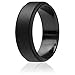 ROQ Silicone Wedding Ring for Men by, Singles Silicone Rubber Band Step Edge - Black - Size 10