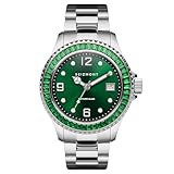 Seizmont by Trendhim - Orologio da uomo Tide Jewelled Steel Watch, con data e illuminazione, impermeabile fino a 10 ATM, design danese