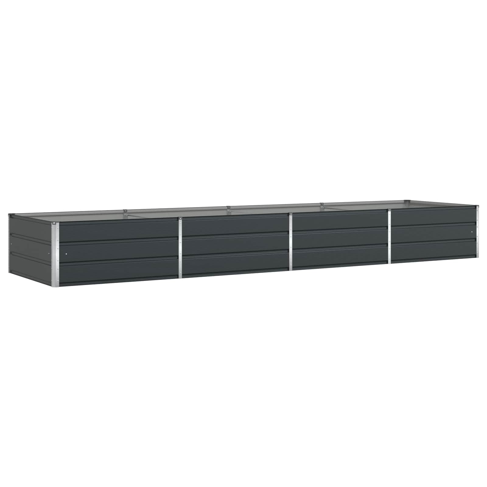 Jardinière anthracite 385x100 cm en acier galvanisé grand format pour potager extérieur