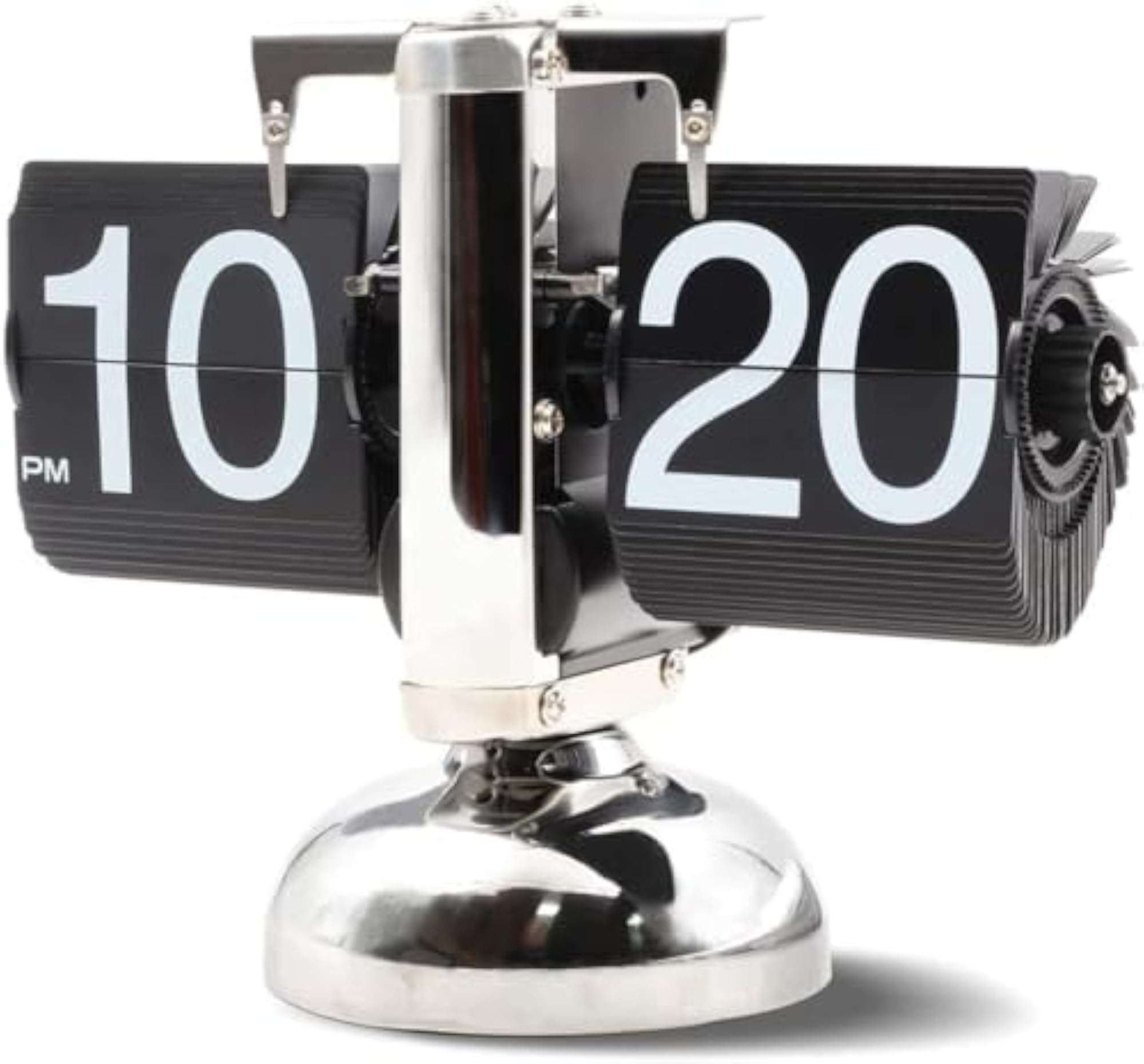 Sleek Chrome Finish Flip Clock, Classic Design