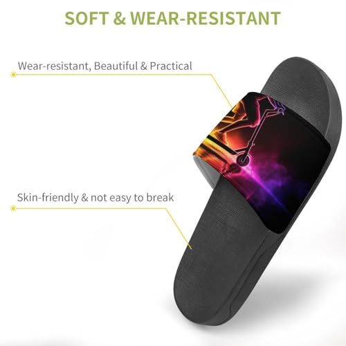 Scooter Sport Rainbow Silhouette Shower Slippers for Women Men Casual Non-Slip Slide Sandals Beach Bathroom Shoes3