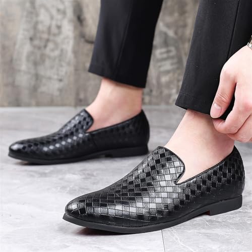 Low Top Round top Flat Heel Loafers for Men's Comfortable Lightweight Slip on Oxfords Business Non-Slip Wear Resistant Moccasins Comfort Soft Sole Casual Shoes2