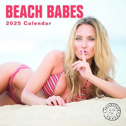 2025 Beach Babes Monthly Wall Calendar by Bright Day, 12 x 12 Inch Cover