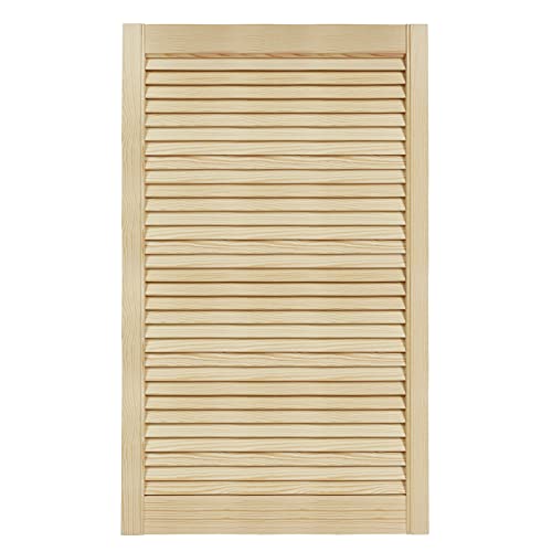 Lamellentüren Holz 1er Pack 594x993 mm | Holztür aus massiver Kiefer mit fühlbarer Struktur | Möbelfronten für kreative Renovierung | Lamellentür für Schrank oder Garderobe | Natur