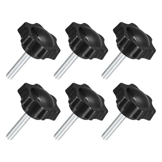 6Pcs M6 x 30mm Star Knobs, Plastic Hex Shaped Clamping Knob Screw Hand Tightening Replacement Knob for Umbrella Base Replacement knob