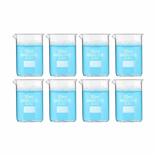 Image of VVS Borosilicate Glass Beaker 10ml pack of 8 of For School College, Lab Laboratry and professional use