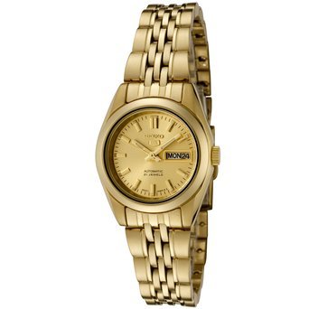 ZCR[ Seiko Women's SYMA38K Seiko 5 Automatic Gold Dial Gold-Tone Stainless Steel Watch  fB[X rv ysAiz