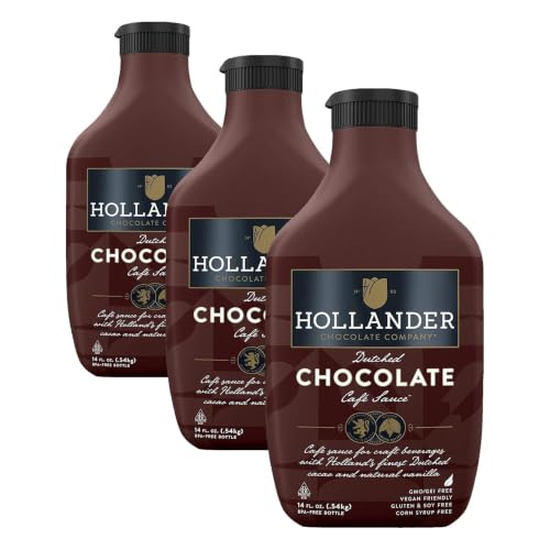 Image of Hollander Dutched Chocolate Cafe Sauce, 15 fl. oz. Squeeze Bottle (Pack of 3)