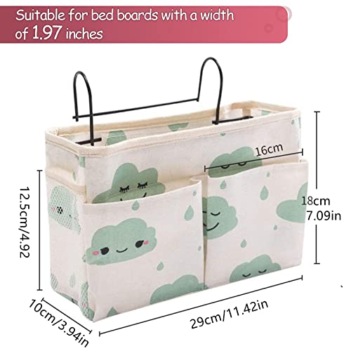 2 Stück Betttasche mit Drahtrahmen Bett Organizer Hochbett Hängetasche Aufbewahrungstasche für Buch, Magazin, Kopfhörer (Rosa+GRÜN) - Image 7