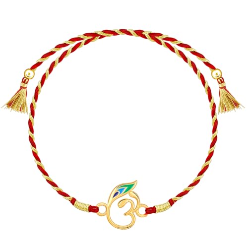 Image of GIVA 925 Silver Golden Divya Om Rakhi| Raksha Bandhan Rakhi for Men | Gift for Men & Boys | With Certificate of Authenticity and 925 Stamp