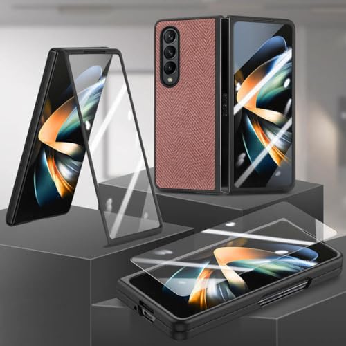 Coque Samsung Z Fold 5 protection intégrale verre trempé solide Galaxy Z Fold5 5G marron antichoc