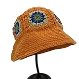 Crochet Knit Bucket Hat Beanie Handmade Flowers Fisherman All-Match for Friends Birthdays Family Gat