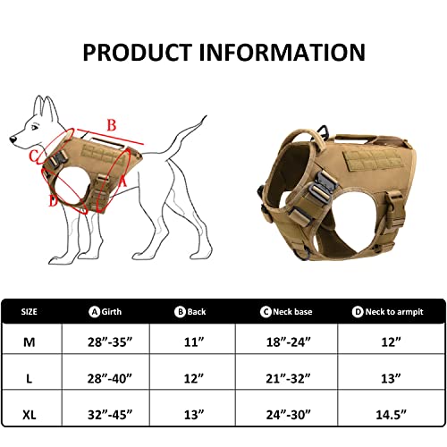 Tactical Dog Harness Vest, Military Dog Harness With Handle, No Pull Adjustable Harness Vest, Breathable Tactical Dog Training Harness Easy Control For Medium Large Dogs, Black, X-Large #TOP2