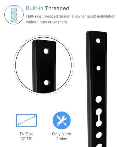 Image of IFCASE Steel VESA Extension Brackets for TV Ceiling /Wall Mounts, Adjustable Heavy Duty Vertical VESA Extender Replacement Bracket (Black)