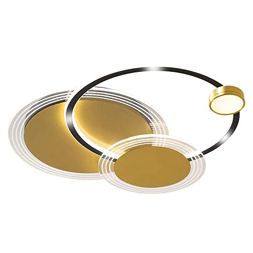 Plafonnier LED moderne anti-éblouissement or brossé salon