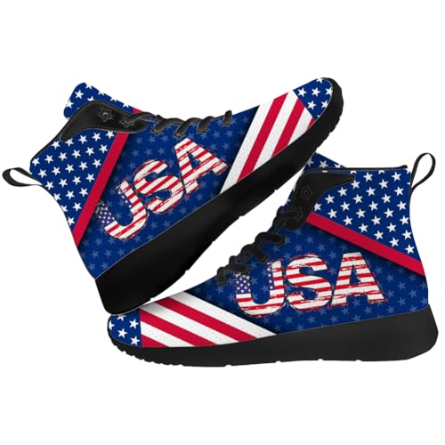 American Flag Shoes for Women Men USA Flag Patriotic High Top Sneakers High Top Shoes2
