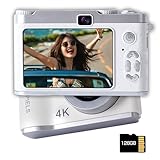 デジカメ 4Kデジタルカメラ コンパクトカメラ 30FPS 4800万画素コンカメラ HD 1080P動画撮影 学生用デジタルカメラ AFオートフォーカス 2.8インチ 充電式 8倍デジタルズーム 初心者向けクリスマスポケットカメラ子供用誕生日 軽量 携帯便利 128GB Micro SDカード付属