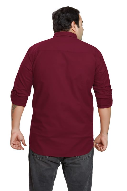 Image of BE ACTIVE Plus Size Lycra Cotton Satin for Men Shirts|| All Plus Size Men|| Cotton Stylish Full Sleeves Shirt for Men