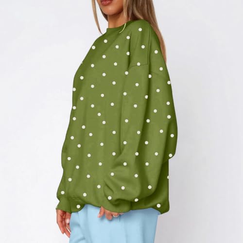 Polka Dot Sweatshirts for Women Fleece Oversized Comfortable Pullover - image 6