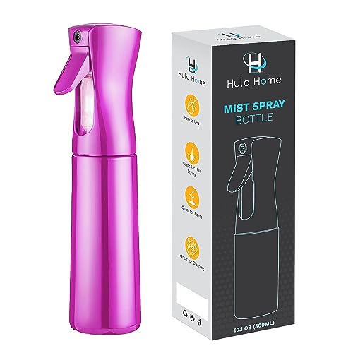 Hula Home Continuous Spray Bottle (10.1oz/300ml) Empty Ultra Fine Plastic Water Mist Sprayer – For Hairstyling, Cleaning, Salons, Plants, Essential Oil Scents & More - Light Purple Hula Home Continuous Spray Bottle (10.1oz/300ml) Empty Ultra Fine Plastic Water Mist Sprayer – For Hairstyling, Cleaning, Salons, Plants, Essential Oil Scents & More - Light Purple