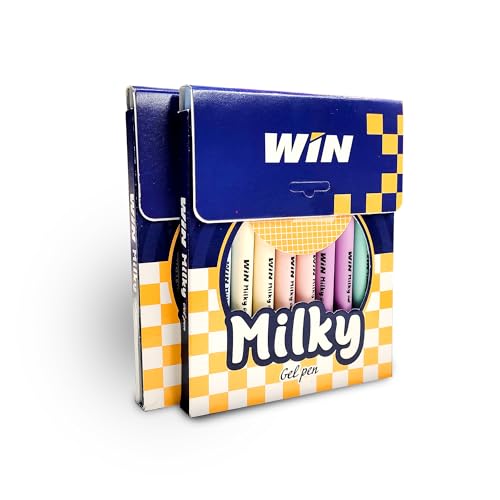 Image of WIN Milky Gel | 20 Blue Ink Pen | Assorted 5 Colors | Matte Finish Body Colours | 0.7 mm Tip | Gift for Kids | Pen for Writing | Students, Exams Uses | Ideal for School, Office & Business