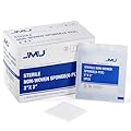 JMU Sterile Gauze Pads 2x2 Non-Woven, Highly Absorbent Sterile Gauze Sponges, 50 Packs, 100 Pcs Total