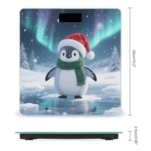 Báscula digital de baño Christmas Penguin, capacidad 400 lb miniatura 2