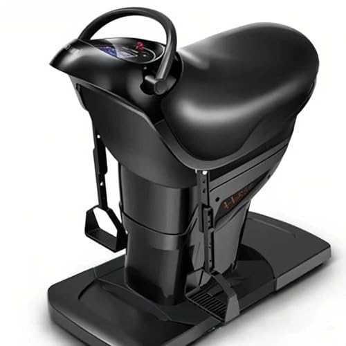 Image of Electric Horse Riding Simulator Machine, Black, 20 Speed Adjustable, Full Body Cardio Workout Equipment with LCD Display, Ergonomic PU Leather Saddle Seat, 330 lbs Weight Capacity (Black)
