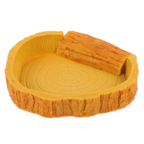 HOUDERCO Cuenca De Agua De Reptil Dispensador Automático De Agua para Gatos Accesorios De Lagarto Dispensadores De Comida para Gatos Plato De Agua De Reptil Grande Bomba Geco Resina Orange