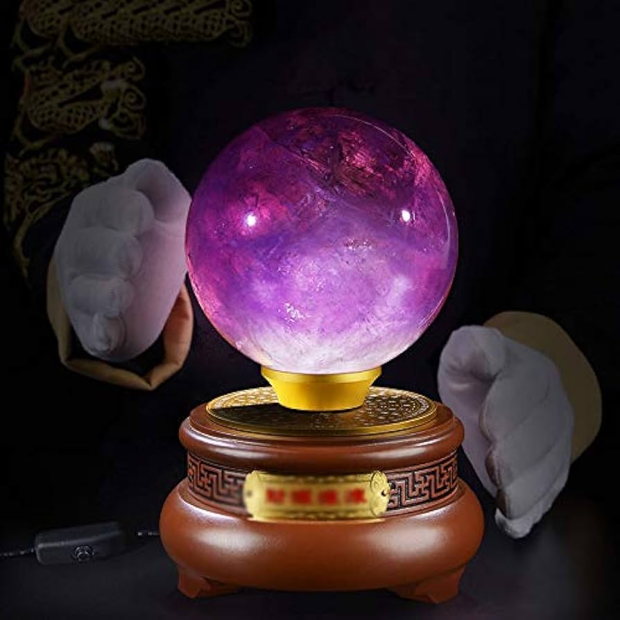 Amazon.co.jp: 天然水晶の原石 水晶玉 紫 水晶玉 占い 風水