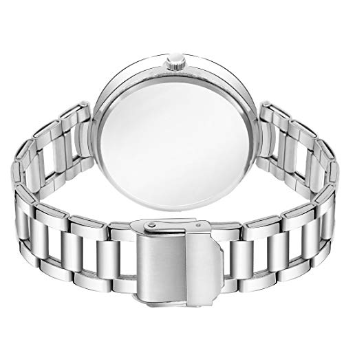 Image of Acnos Silver Plated Mesh Chain Analog Watch for Women - Black /Blue /White /Pink /Brown Dial
