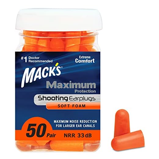 Mack's Maximum Protection Soft Foam Shooting Ear Plugs, 33 dB Highest NRR – Comfortable Earplugs for Hunting, Tactical, Target, Skeet and Trap Shooting